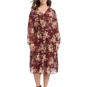Fraiche By J Floral Midi Dress - Size 2x